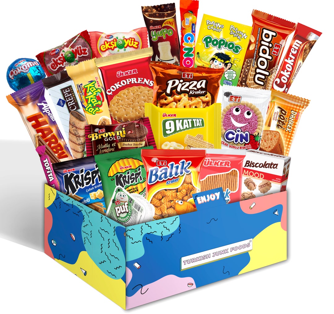 Turkish Junk Foods International Snacks Extra Care Package, Ultimate Assortment of Turkish Treats, Mix variety pack of snacks Box