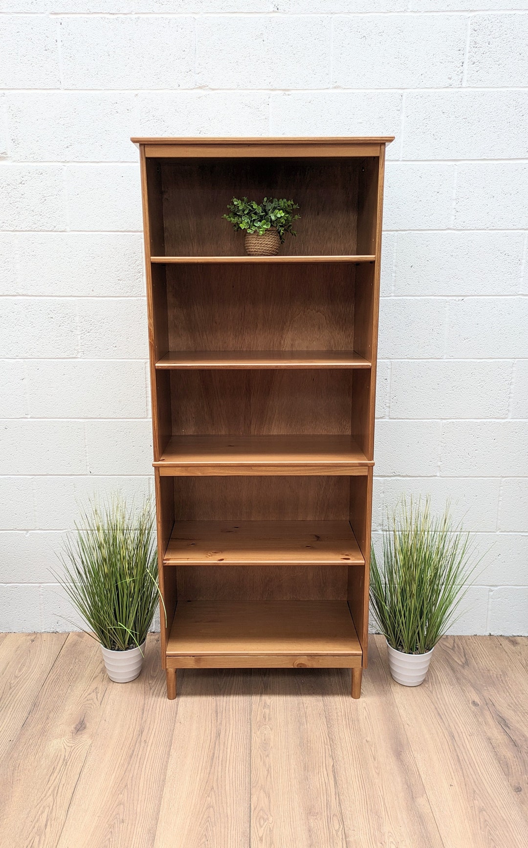 Vintage Style Tall Five Shelf Bookcase Etsy UK
