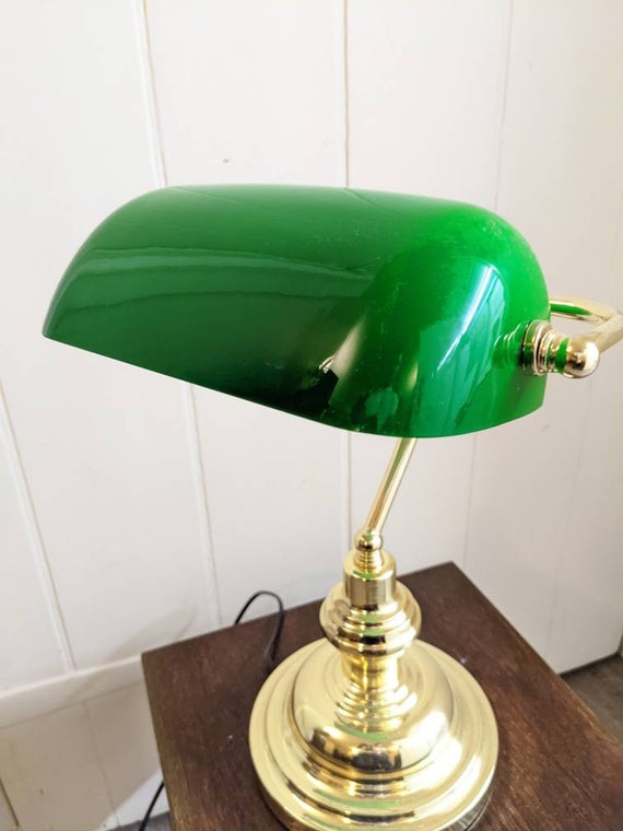 Vintage Style Green / Brass Bankers Lamp -  Canada