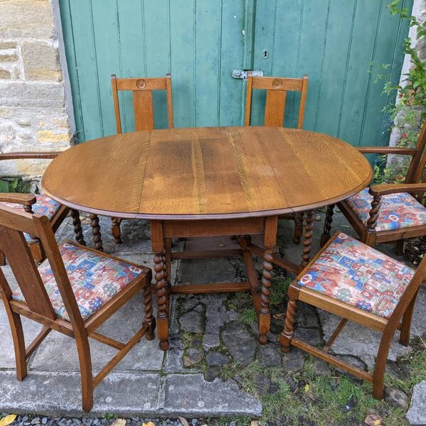 Vintage Drop Leaf Table With Chairs Etsy UK