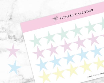 Star / Reward Stickers - The Fitness Calendar - Planner Stickers, Journal Stickers, Tracker Stickers - Gym, Health and Fitness