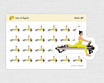 Pilates (Style #8) Planner Stickers - PRINTED - Diary Stickers, Journal Stickers, Scrapbook Stickers - Fitness, Workout, Exercise, Gym