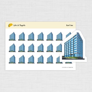 Rent Due Planner Aufkleber - BEDRUCKT - Agenda Aufkleber, Tagebuch Aufkleber, Journal Aufkleber, Scrapbook Aufkleber - Monatliche Rechnungen, Wohnung