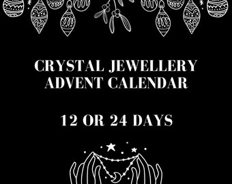 Crystal Jewellery Advent Calendar, 12 Day or 24 Day Advent Calendar, Christmas Jewellery Gift, Healing Crystal Jewellery, Advent Calendar