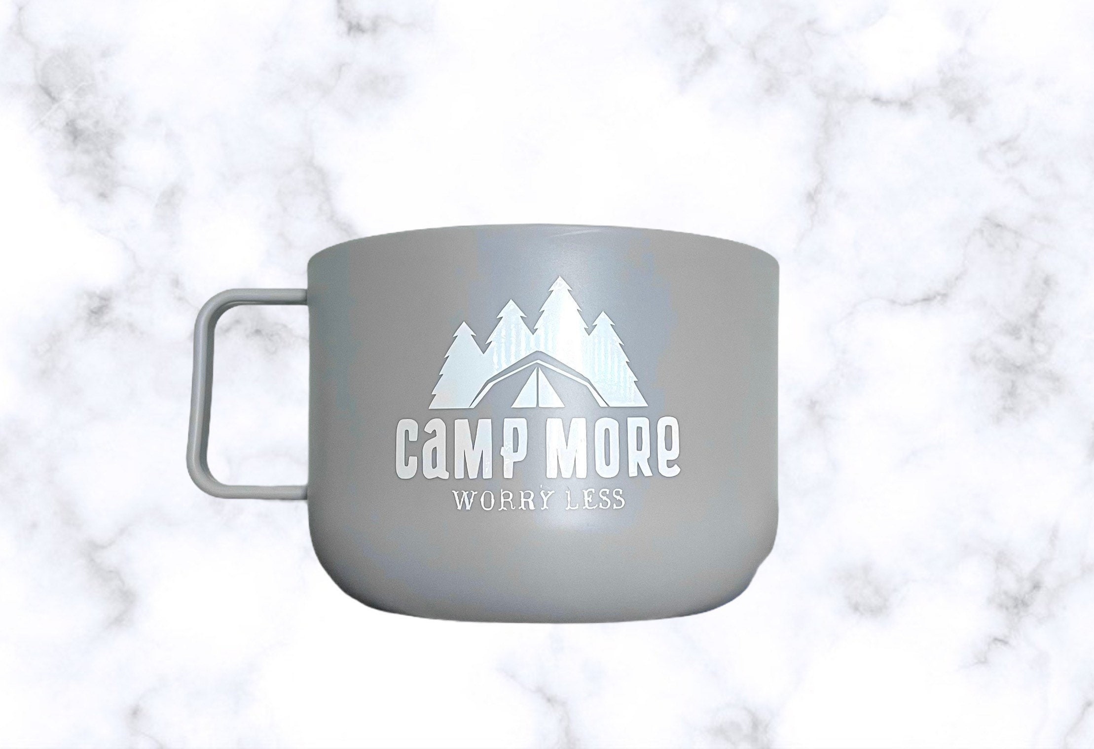 14oz Gray Plastic Camping Mug Etsy