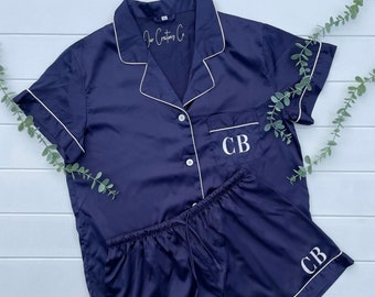 Personalised Satin Pyjamas - NAVY