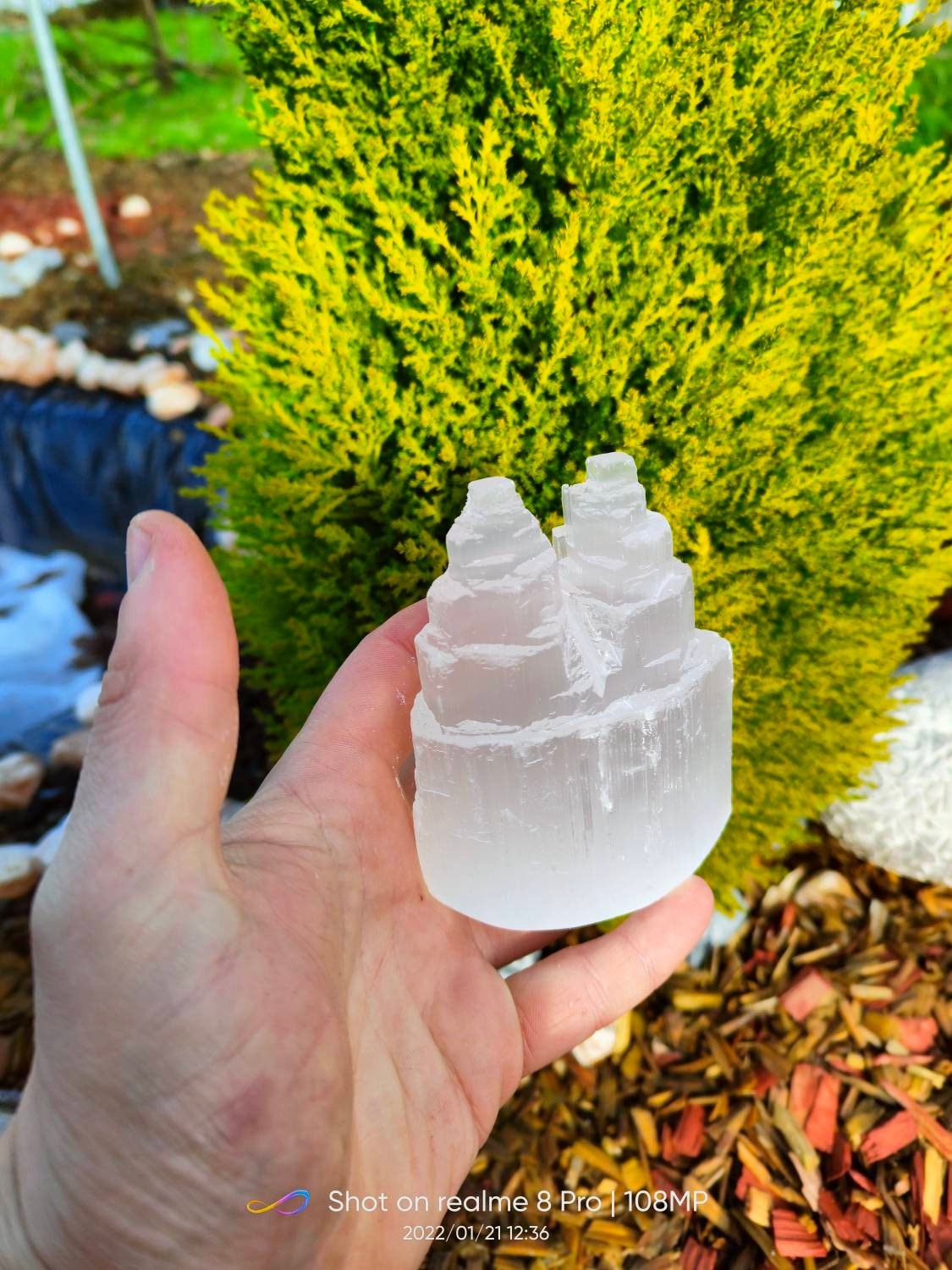 Double Cathédrale en Sélénite Cœur