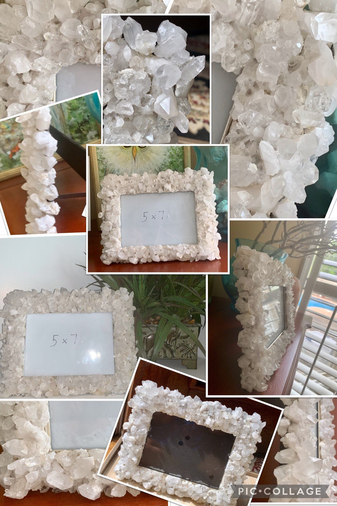 Raw Clear Quartz Crystal Frame for 5x7 photos Etsy