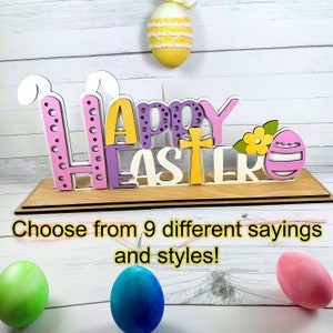 Spring & Easter Signs With Stand, Easter Decor, Easter Basket, Easter Home Decor, Home Decor, Easter Egg, Easter Bunny, Christian Decor