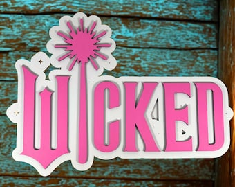 Enseigne décorative musicale en bois Wicked Glinda Elphaba