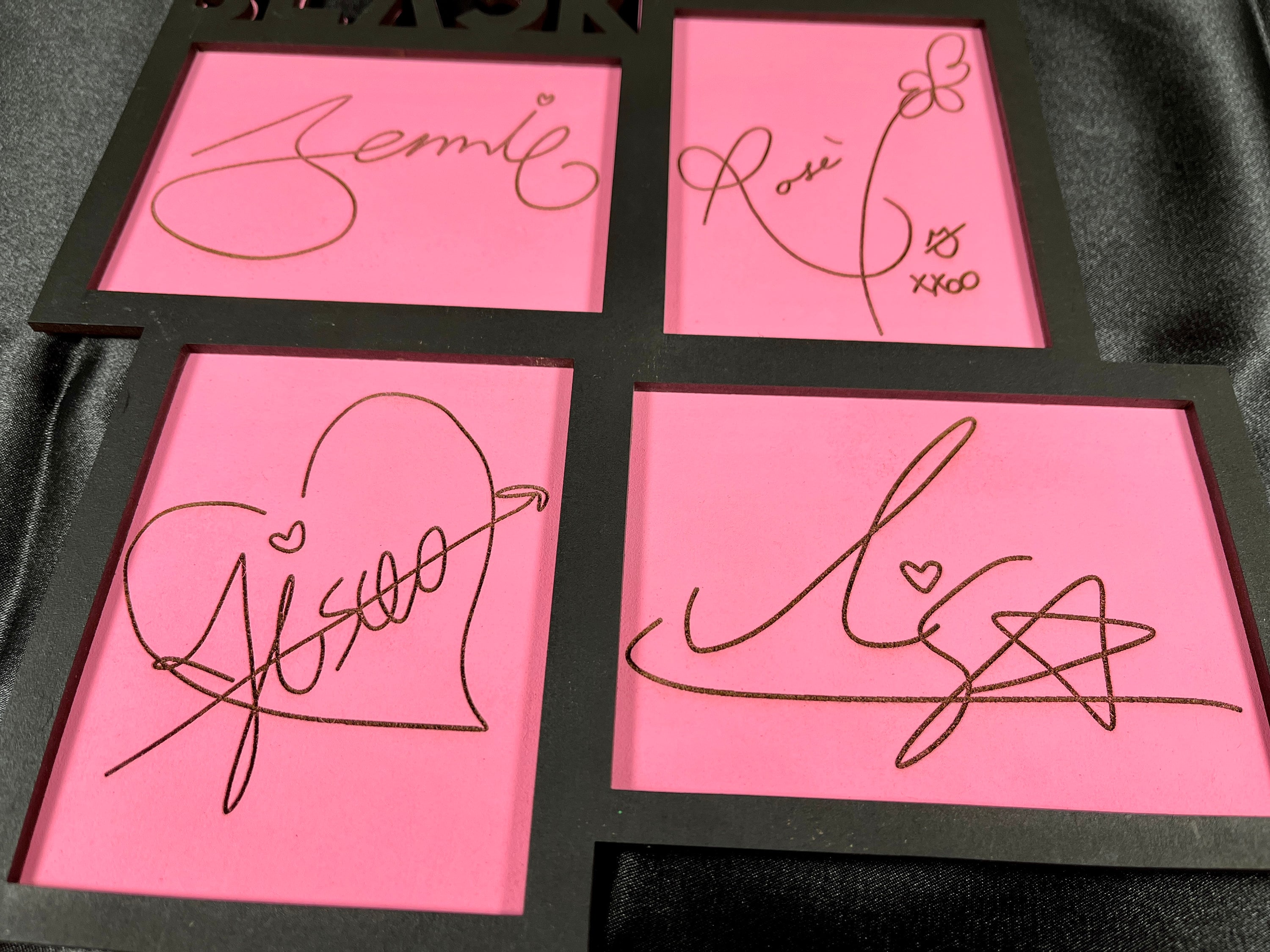 Wooden Black Pink Inspired Autograph Sign Comes With Free