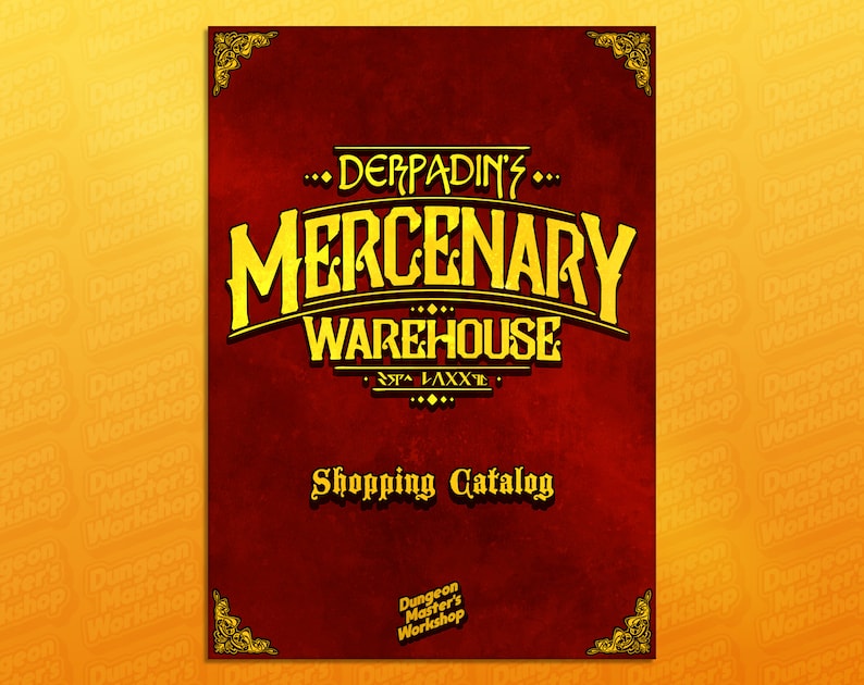 Derpadin's Mercenary Warehouse D&D 5e PDF Shopping Catalog Etsy