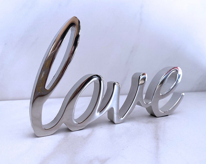 Love Metal Sign; Free-standing Letters - Shelf Sign - Mantelpiece Decor ...
