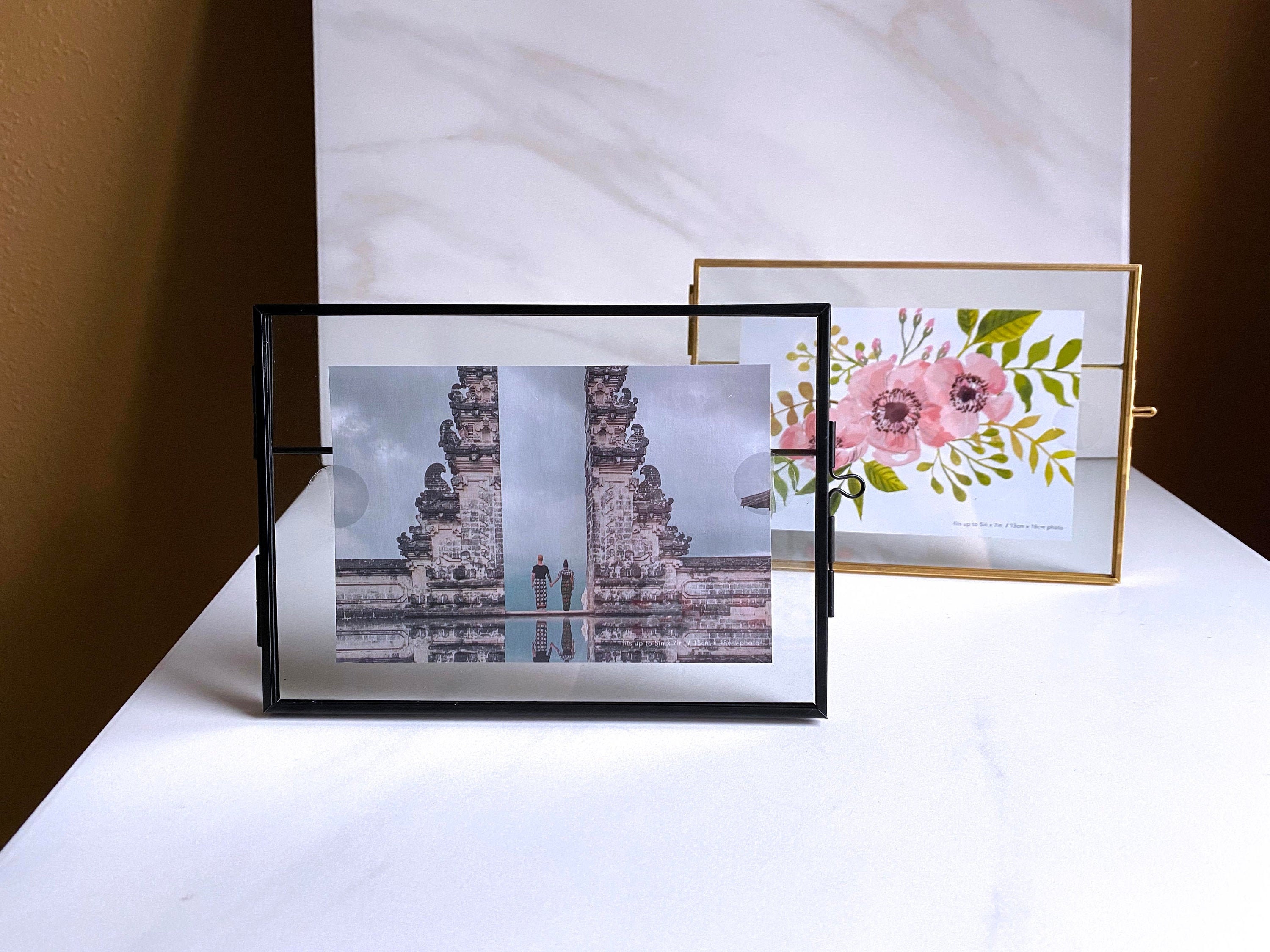 Horizontal Tabletop Glass Floating Picture Frame 4x6 Etsy