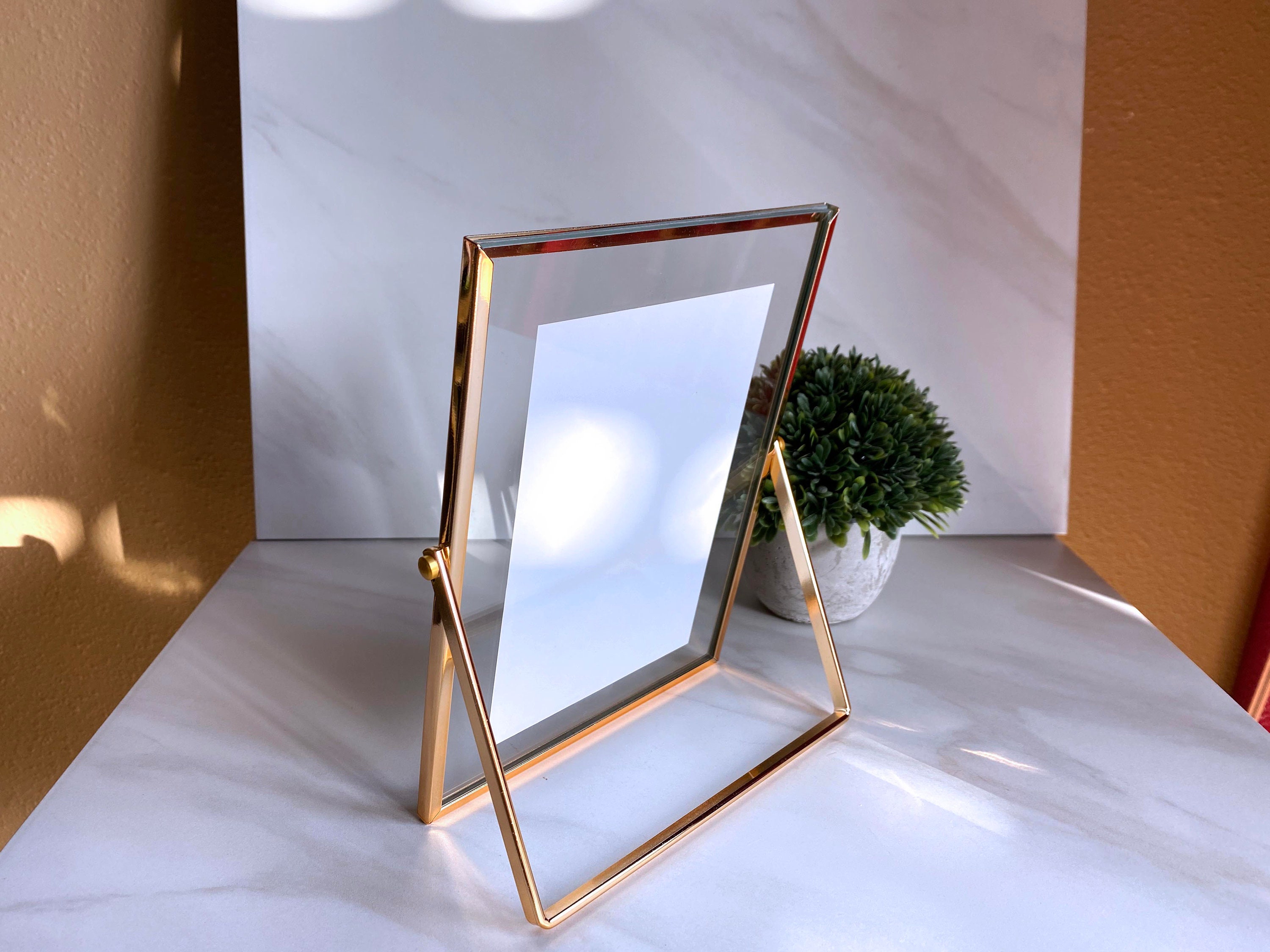 5 x 7 Picture Frames 6-Pack – Floating Frame Set for Table Numbers, Wedding Signs, Photos, or Table Decor by Great Northern Party - Gold