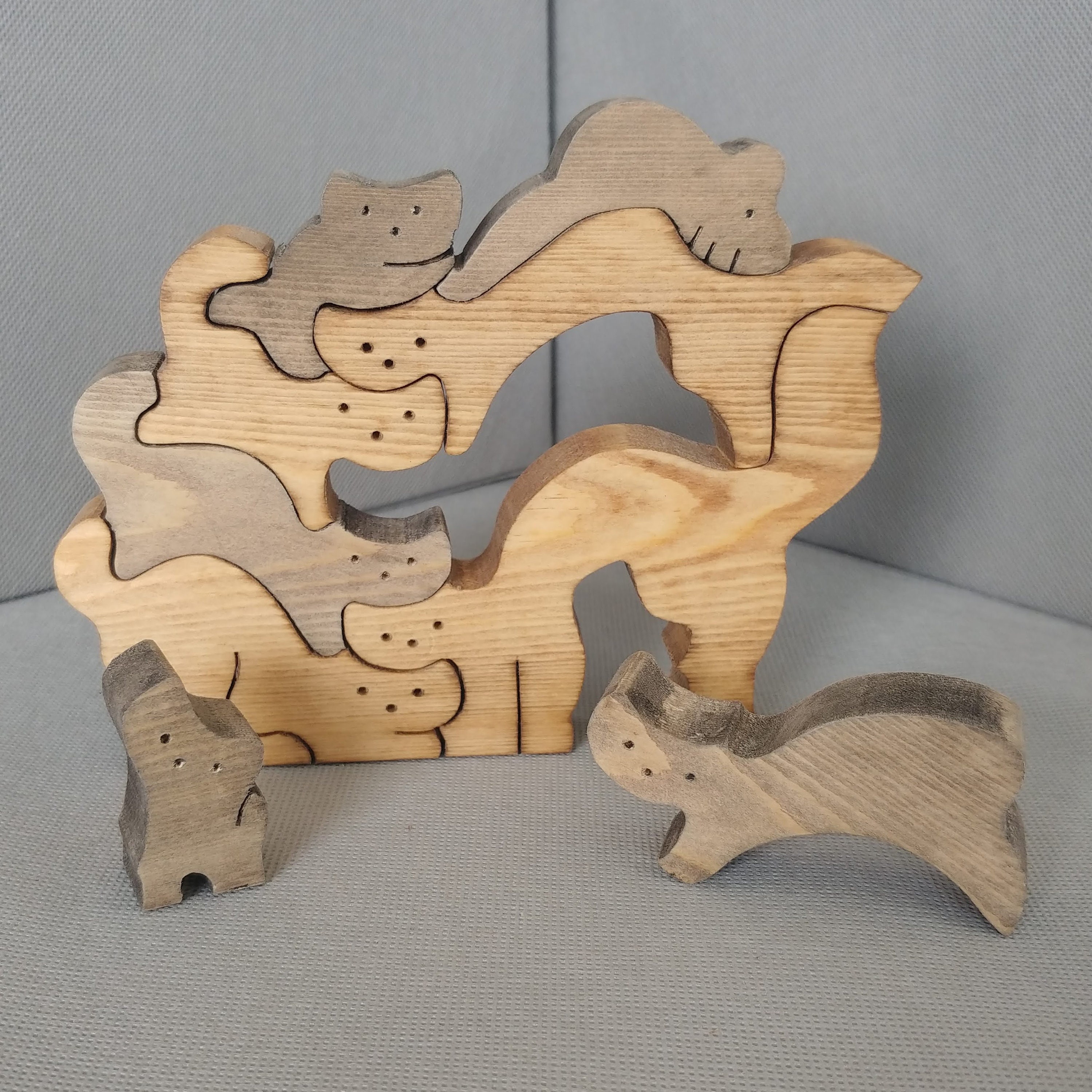 Cat and Mouse Puzzle, Cat Puzzle, Mouse Puzzle, Wooden Puzzle