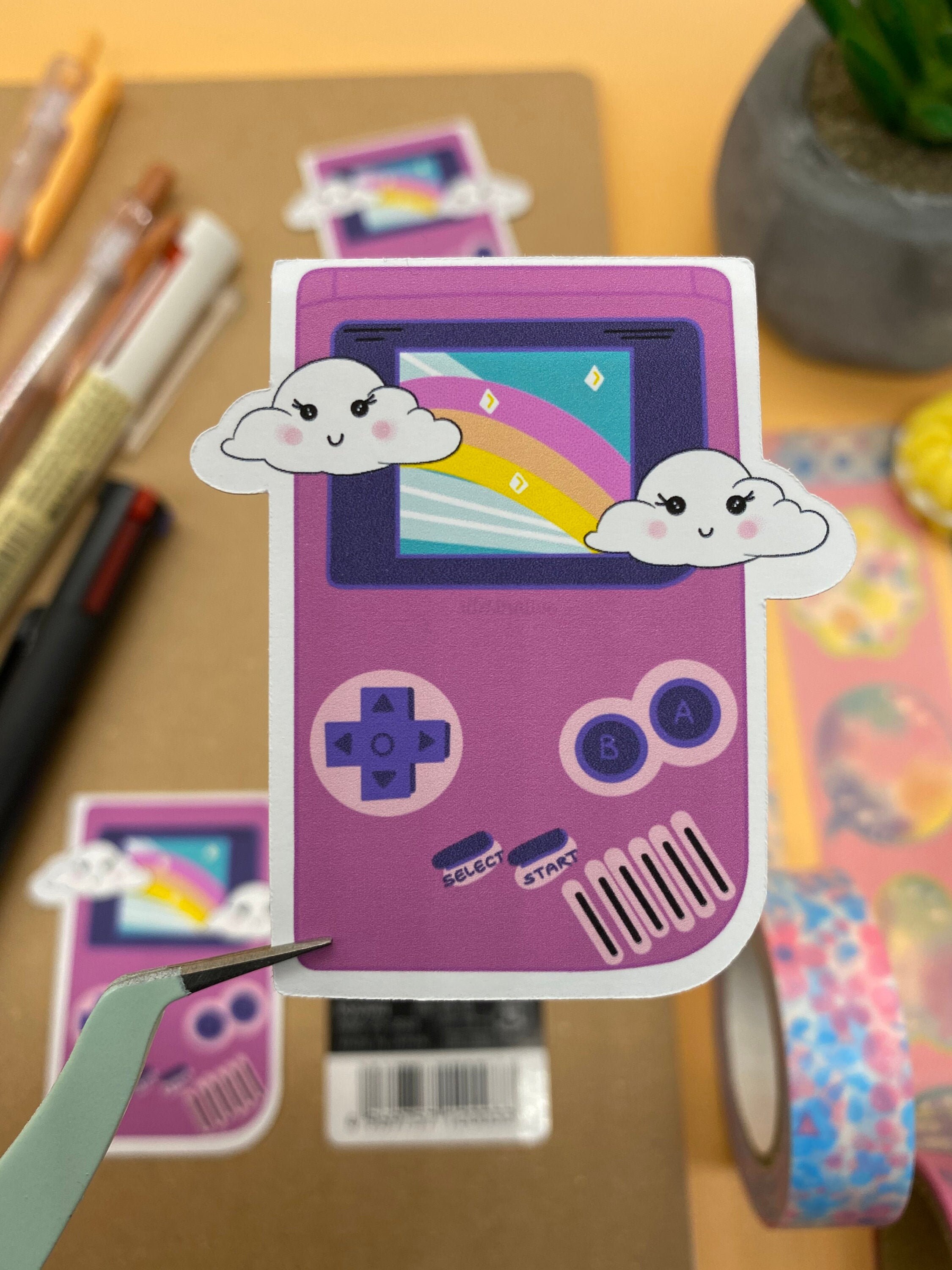90s Gameboy Sticker Kawaii Gameboy Sticker Cute Gameboy Etsy