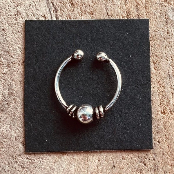 Bali Septum Hoop Sterling Silver 925 ,Fake Septum Jewelry, Septum Hoop, Daith Earring, Tattoo, Yoga, Ethnic Jewellery, Boho, Hypoallegernic