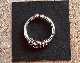 Septum Hoop Sterling Silver 925 ,Fake Septum Jewelry, Septum Hoop, Daith Earring, Tattoo, Yoga, Ethnic Jewellery, Boho, Hypoallegernic