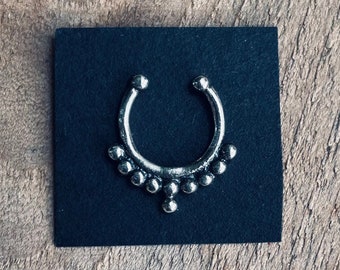 Septum Hoop Sterling Silver 925 ,Fake Septum Jewelry, Septum Hoop, Daith Earring, Ethnic Jewellery, Boho, Hypoallegernic