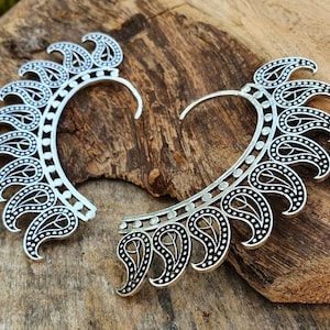 Silver Ear Cuff Teardrop design / Tribal / Boho / Costume / Fancy Dress / Cosplay / Festival Jewellery / Indian /