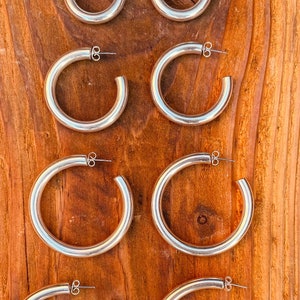 Pendientes de aro gruesos de plata / Grosor 6 mm / Boho / Rústico / Mixto / Hombre / Étnico / Boho / Gitano / Hippie