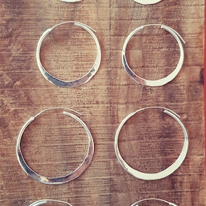 Rustic Silver Hoop Earrings / Boho Hoops / Ethnic Jewellery / Everyday Silver Earrings / Boho Classic / Bohemian Style / Gypsy