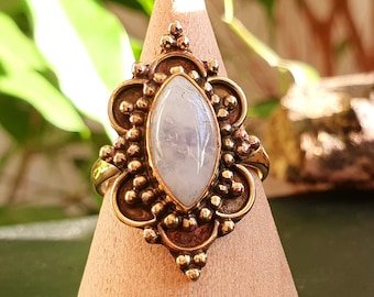 Ethnic style Brass /& Rose Quartz Boho Bohemian Psy Rustic Tribal Gypsy Festival Healing Festival