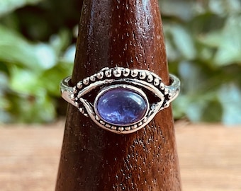 Evil Eye Silver Ring Amethyst / Protection / Boho /  Bohemian / Psy / Rustic / Tribal / Gypsy / Festival / Healing / Festival