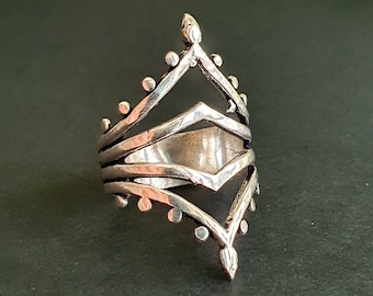 Anello d'argento etnico / Boho / Boho / Mandala / Psy / Geometrico / Zingaro / Rustico / Hippie / Festival /