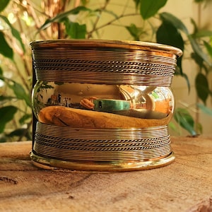 Textured Brass Cuff Bracelet / Tribal / Celtic / Boho / Ethnic / Rustic / Bohemian / Hippie / Jewellery / Adjustable / Unisex / Mens