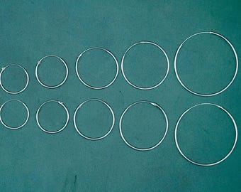 Sterling Silver 925 Clicker Hoops / Pure Silver Earrings / Everyday Hoop Earrings / Dainty / Ethnic Boho Bohemian Marriage Bridal Jewelry