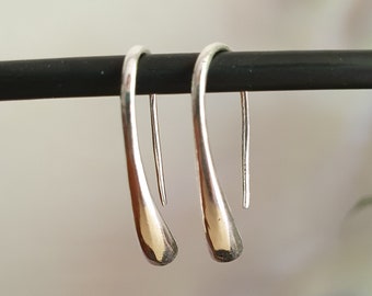 Kleine minimalistische hanger oorbellen zilver / elegant / eenvoudig / boho / boho / rustiek / chic / etnisch / klassiek /