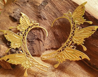 Golden Fairy Wings Brass Ear Cuff / Boho / Tribale / Travestimento / Cosplay / Festival Gioielli / Gioielli da uomo / Misto