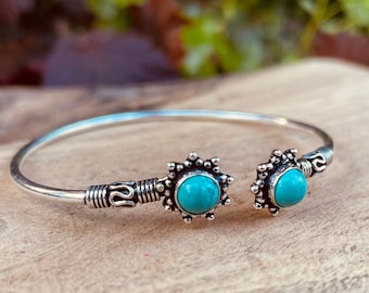 Bali Armband / Turkos / Silver / Armband / Boho / Tribal / Hippie / Rustikt / Etniskt / Boho