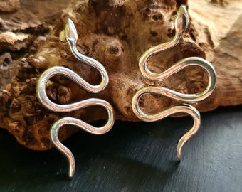 Serpents Argentées Clous d'oreilles / Argent / Boucles d'oreilles / Puces / élégant / Contemporaine / Boho / Bohème / Rustique /