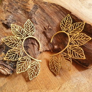 Ear Cuff Brass Leaf design / Tribal / Boho / Costume / Fancy Dress / Cosplay / Festival Jewellery / Indian /