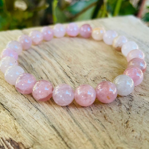 Das rosa Opal-Armband aus Perlen / Naturstein / mehrere Größen / Chakren / Lithno-Therapie / Boho-Schmuck /