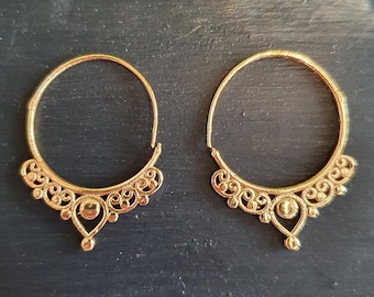 Pendientes pequeños de aro de oro boho; Étnico, Geométrico, Pequeño, Rústico, Yoga, Hippie, Gitano, Bonito, Ssy, Boho, Bohemio, Festival