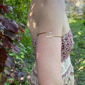 Hammered Brass Arm Bracelet / Boho / Tribal / Spiral / Bangle/ Ethnic / Rustic / Bohemian / Hippie / Body jewellery / Psy / Adjustable image 5