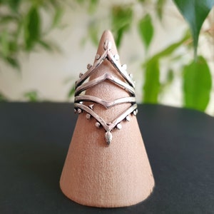 Bague Ethnique Argent / Bohème / Boho/ Mandala / Psy / Géométrique / Gypsy / Rustique / Hippie / Festival / image 2