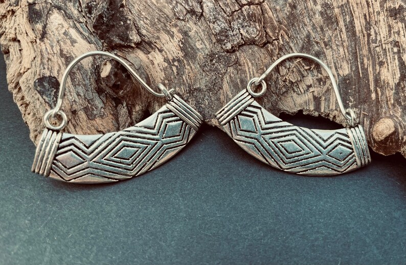Aztec Inca Style Silver Earrings; Tunnels Ear Weights, Ethnic ...