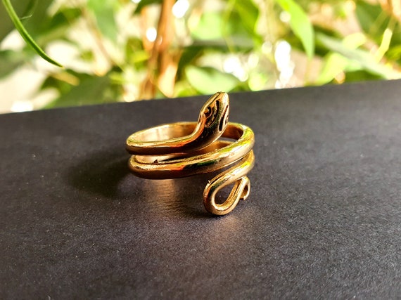 Gold Snake Ring, Bohemian Rings, Adjustable Ring, Snake Coiled, Brass Snake  Ring, Snake Band, Open Serpent Jewelry, Stacking Animal Rings - Etsy