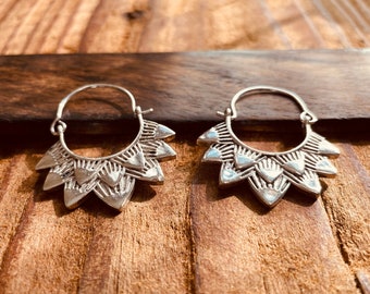 Silver Boho Earrings / Boho Jewelery / Bohemian Look / Festival Fashion / Yoga / Gypsy / Rustic / Tribal Jewellery / Indian Design