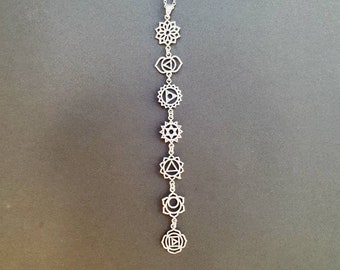 7 chakra's ketting / zilver / hypoallergeen / roestvrij staal / yoga / reiki / boho / bohemien / etnisch / rustiek / illuminati