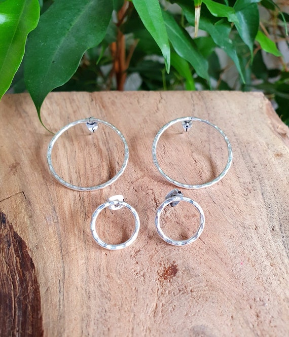Boho silver hoop earrings outlet