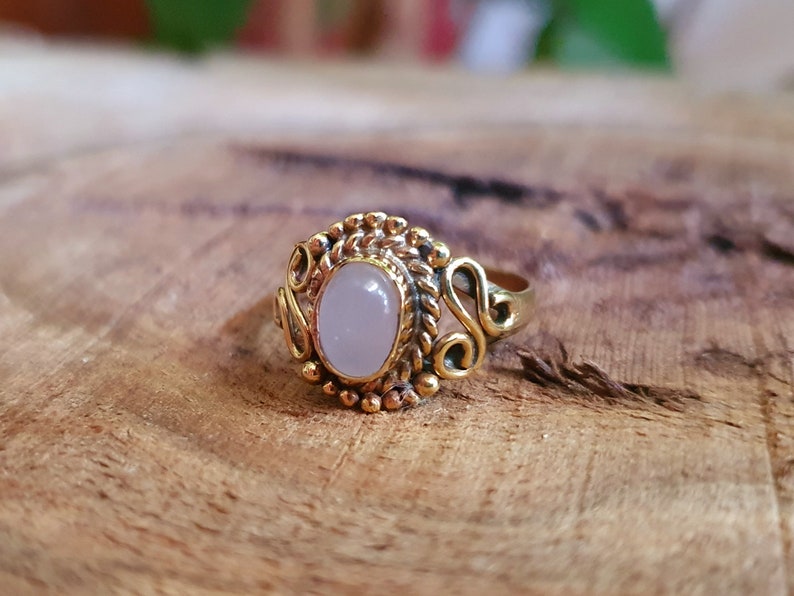 Ethnic style Brass /& Rose Quartz Boho Bohemian Psy Rustic Tribal Gypsy Festival Healing Festival