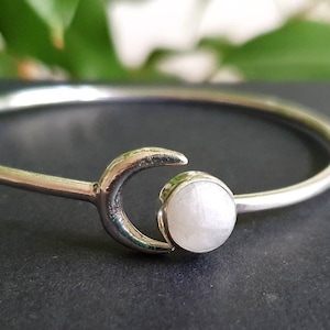 Månarmband / Månsten / Silver / Armring / Galax / Sol / Sol / Etnisk / Bohemisk / Smycken / Justerbar