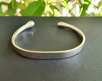 Simple Solid Silver Plated Bracelet / Bangle / Boho / Ethnic / Rustic / Bohemian / Hippie / Gypsy / Jewellery /