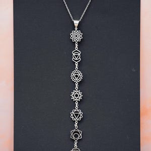 Boho Chakra ketting in zilver | Spirituele energiehanger | Hypoallergene ketting | Yoga sieraden, ideaal cadeau